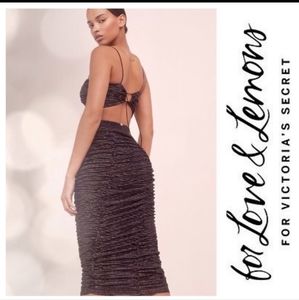 For love and lemons all that the glitters Midi skirt and top set size Medium